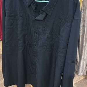 Reel Legends Men's Black Casual Button Down Shirt